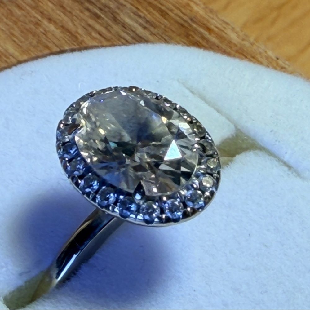 Brilliant Earth Silver Ring with Clear Gemstone - Picture 4 of 6